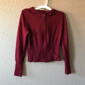 Burgundy zip up sweater